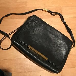 J. Crew Claremont Leather Crossbody Purse Black